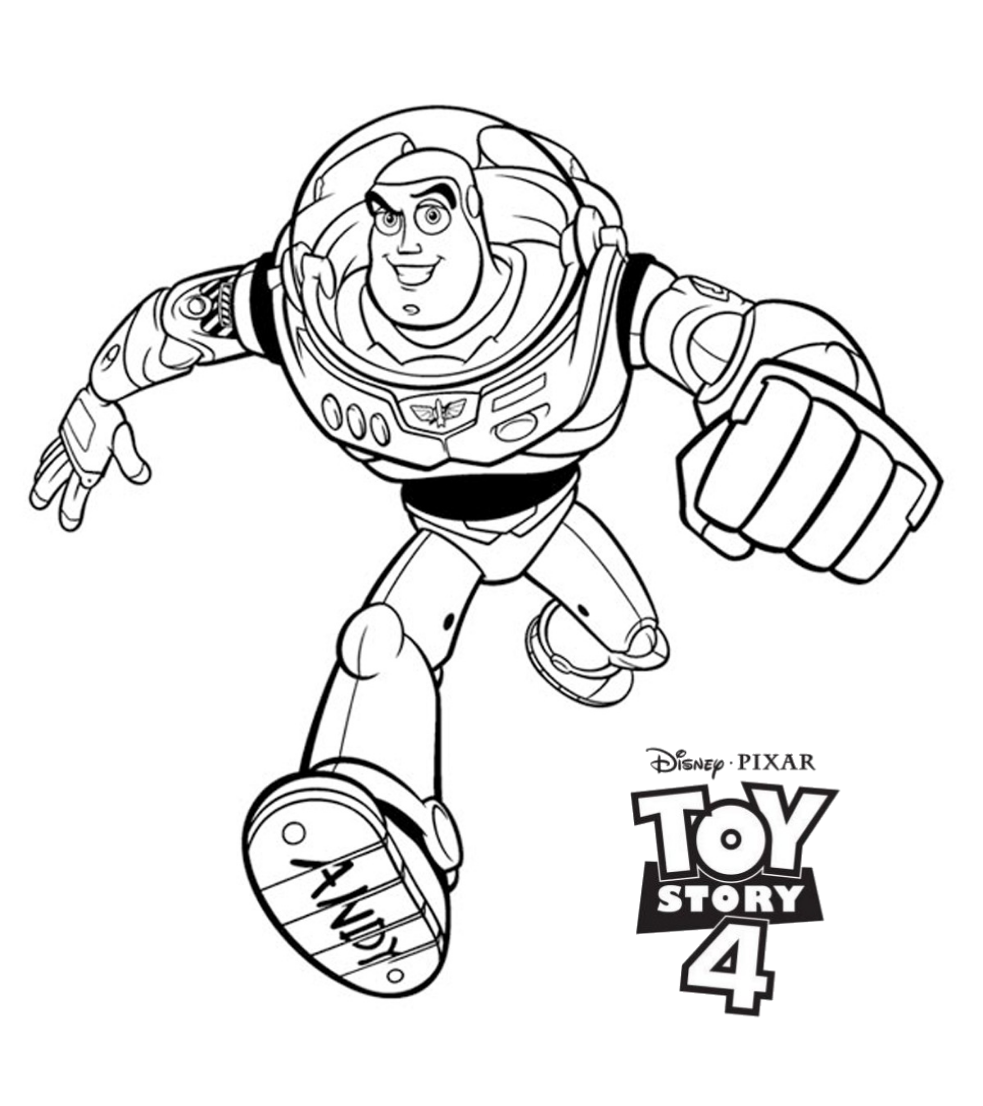 Buzz Lightyear Space Ranger superhero coloring.