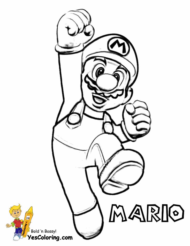 Don't cry boy, Mario Bros Coloring is here. Cool Super Mario coloring for ki… Wallpaper