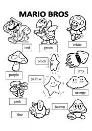 English-worksheet-Mario-Bros-Coloring-Color English worksheet: Mario Bros Coloring Color