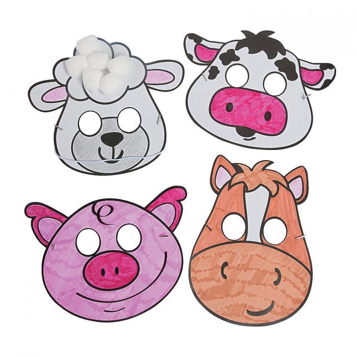 Farm-Animal-Colour-Your-Own-Masks-Pack-of-12 Farm Animal Colour Your Own Masks (Pack of 12)