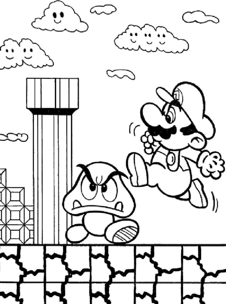Mario Coloring Pages Coloring Pages Free Online Super Mario Bros Coloring Pages Wallpaper