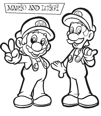 Mario bros coloring page