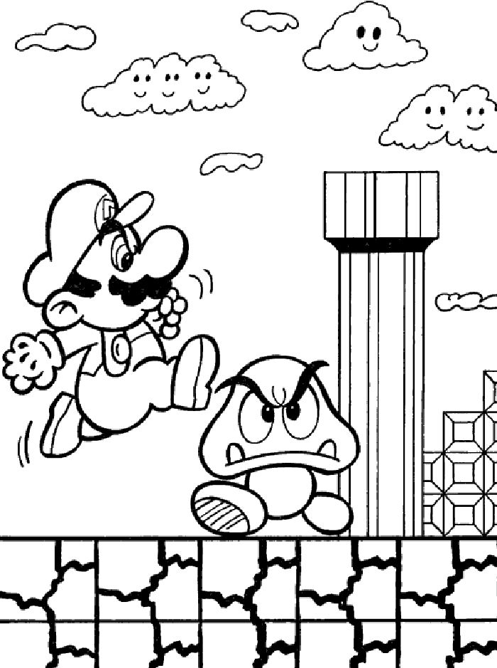 mario bros coloring pages | Free Mario Bros Coloring Pages for Kids