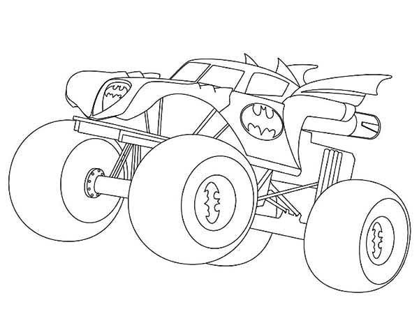 Batman Monster Truck Coloring Page | Kids Play Color