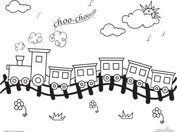 Choo-Choo Train Coloring Page Wallpaper