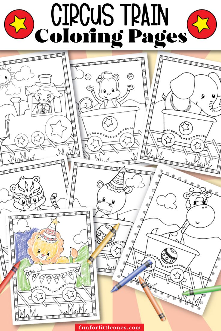 Circus-Train-Coloring-Pages-for-Kids Circus Train Coloring Pages for Kids