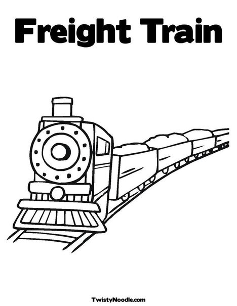 Freight Train Coloring Page from TwistyNoodle.com- Customizable. Personalize and…