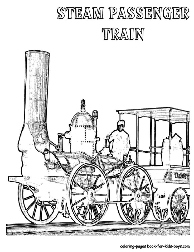 Kids-Train-Coloring-Page-of-Old-Fashioned-Steam-Engine-Train Kids Train Coloring Page of Old Fashioned Steam Engine Train