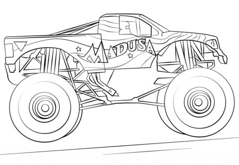 Madusa-Monster-Truck-coloring-page-from-Monster-Truck-category.-Select Madusa Monster Truck coloring page from Monster Truck category. Select from 2410...