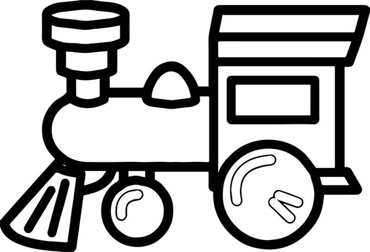 One Toy Train Coloring Page