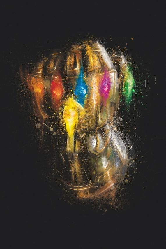 The Avengers End Game, Thanos Infinity Stone Gauntlet Marvel Universe, Poster Wall Art Decor Superhero Print