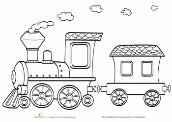 Toy Train Coloring Page