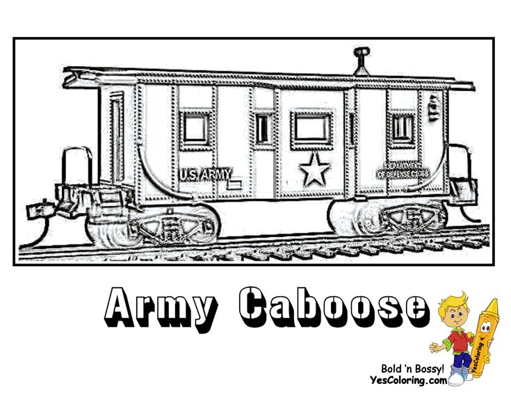 Train-Coloring-Page-For-Kids-Of-Army-Train-Caboose Train Coloring Page For Kids Of Army Train Caboose