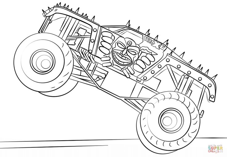 monster truck coloring pages | Max-D Monster Truck coloring page | Free Printabl…