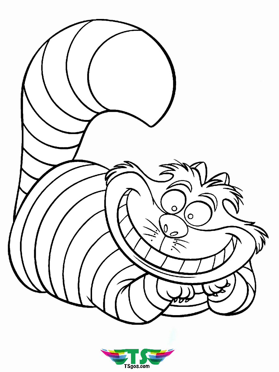 Funny cat cartoon coloring page.