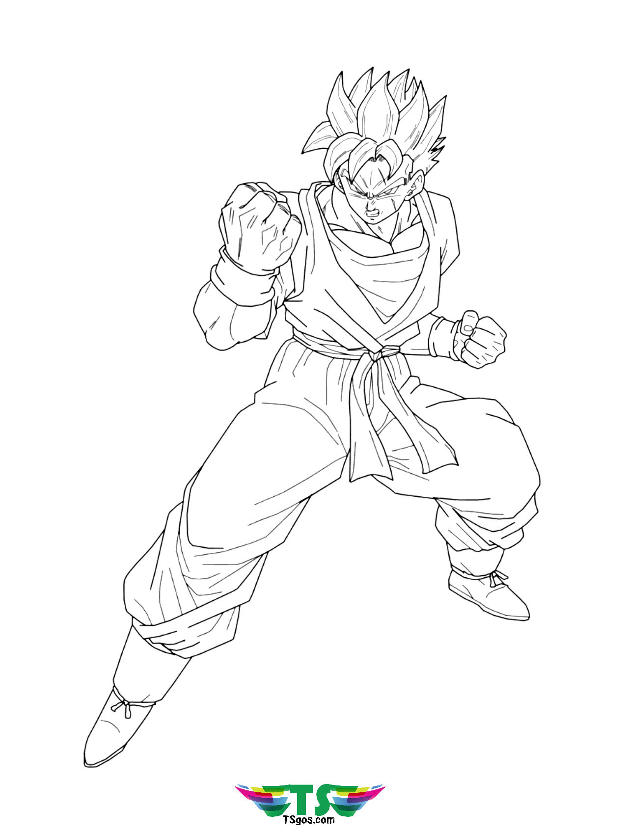 Dragon Ball Z printable coloring picture.