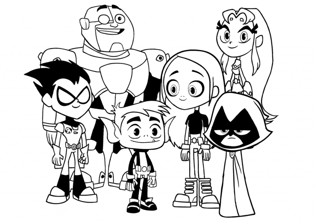 teen-titans-go-coloring-picture-1024x720 Free download Teen Titans Go! printable coloring picture.
