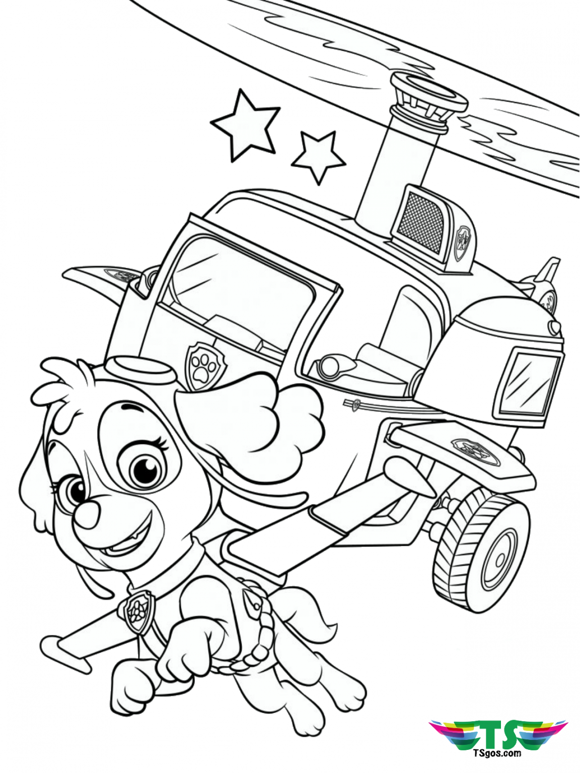 Paw patrol skye coloring pages - TSgos.com