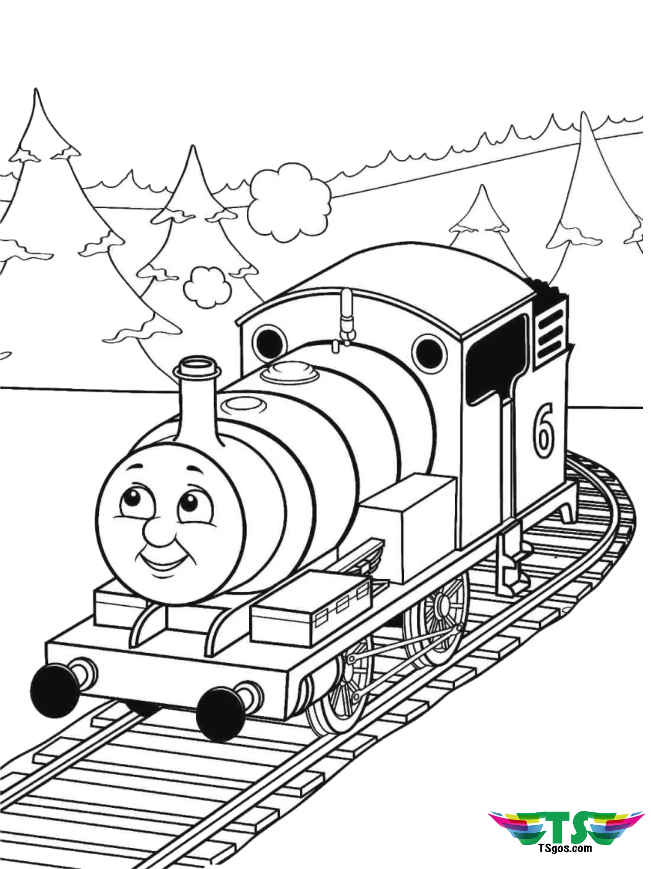 Thomas the tank engine train coloring page   TSgos.com   TSgos.com