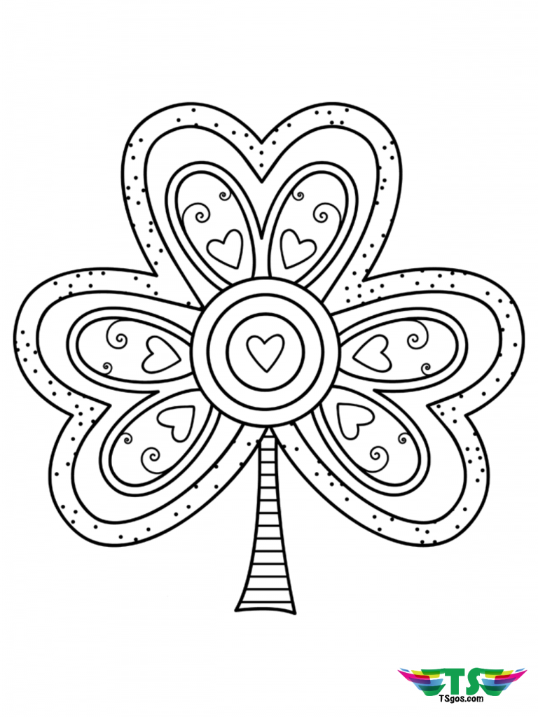 shamrock-coloring-pages-768x1024 Shamrock saint patrick's day coloring page