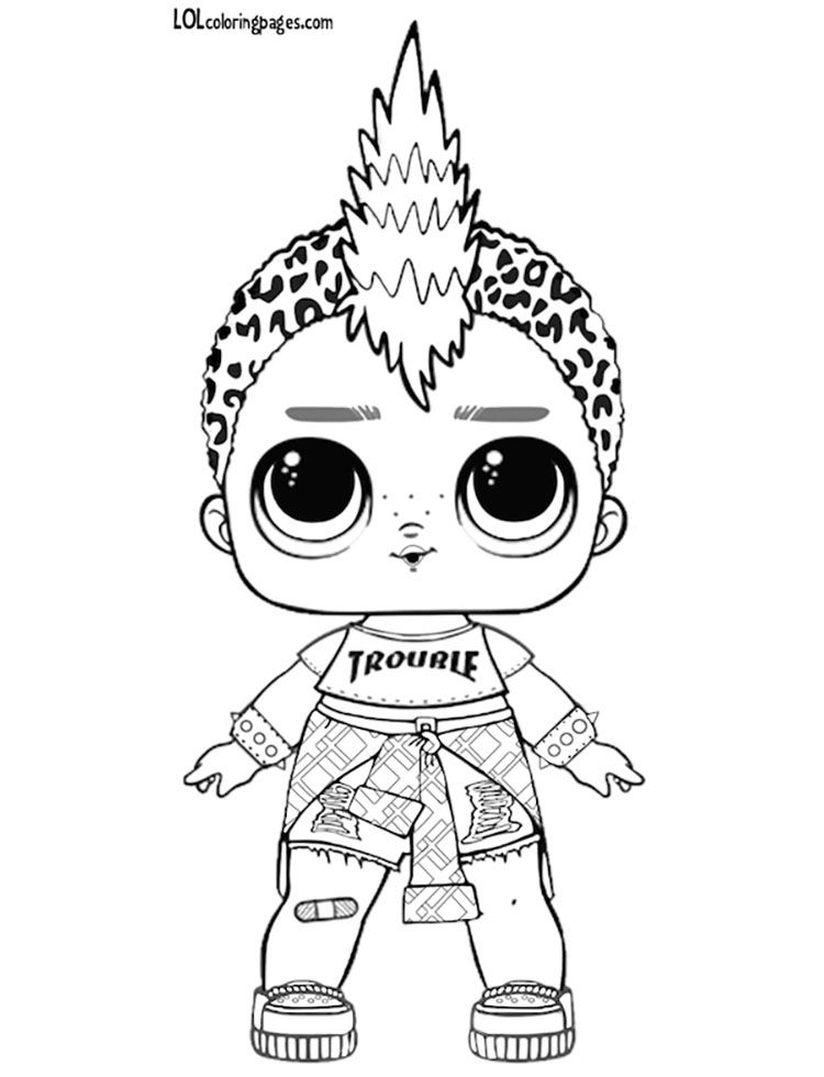 Lol Doll Coloring Pages Punk Boi
