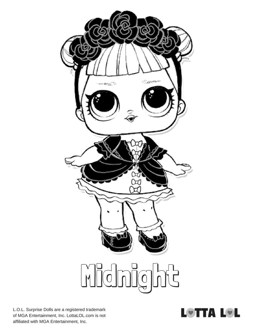 Midnight Lol Doll Coloring Page