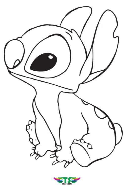 Cute Stitch Coloring Page For Kids