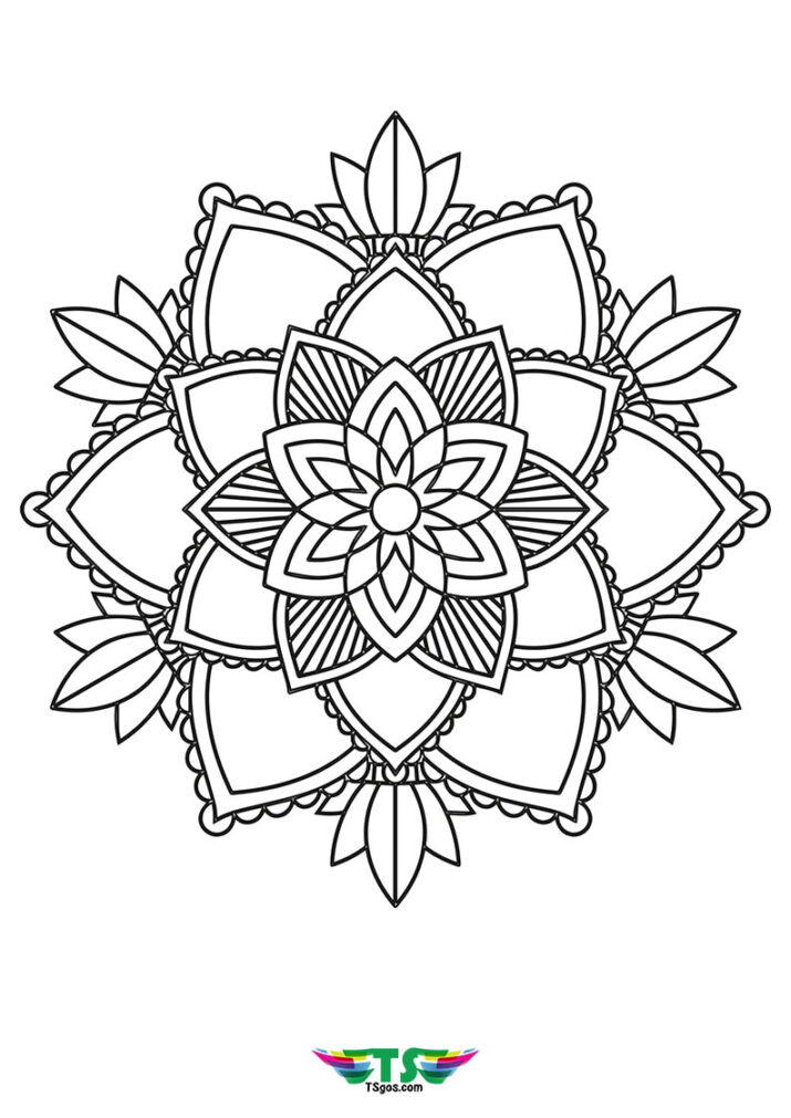 Download Easy Flower Mandala Coloring Page For Kids - TSgos.com