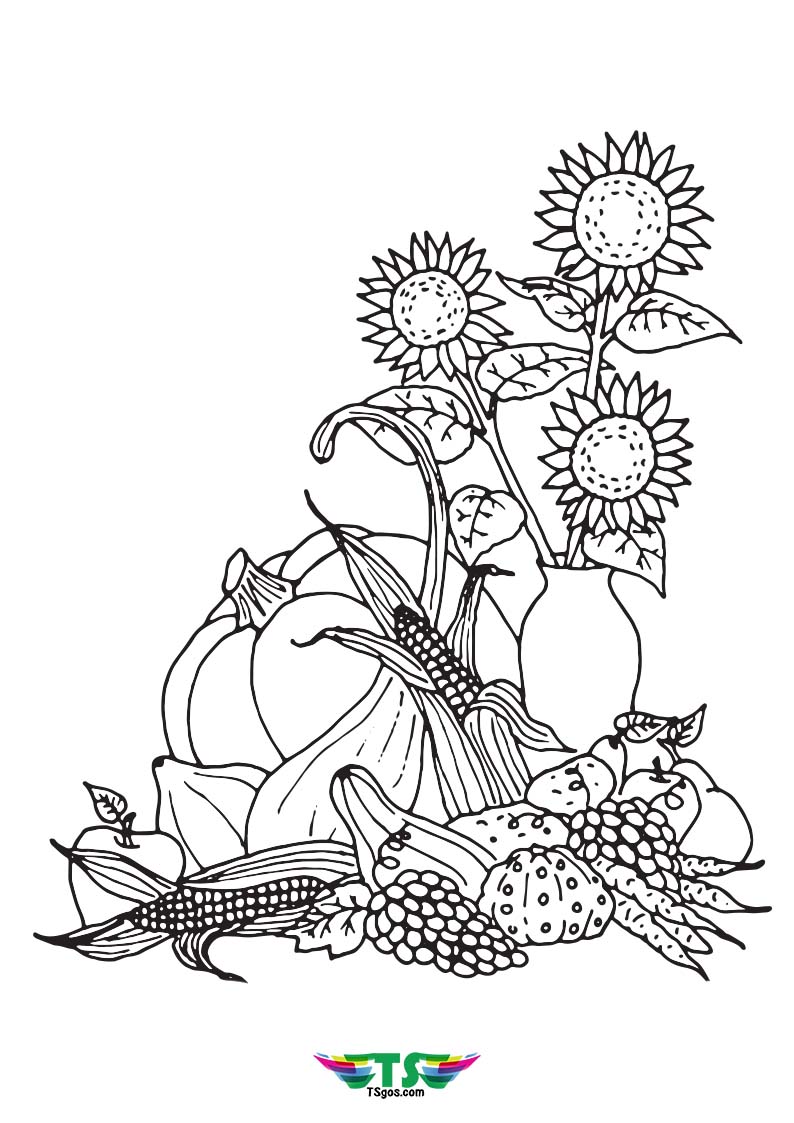Fall Coloring Page For Kids