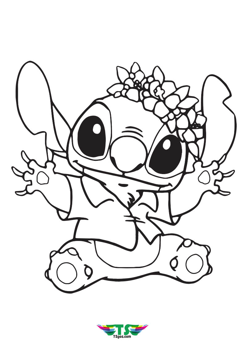 Free Stitch and Lilo Angel Coloring Page For Kids Wallpaper