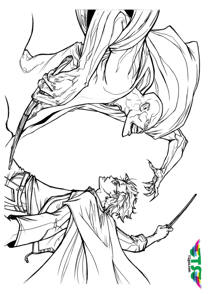 Harry Potter vs Voldermort coloring pages - TSgos.com