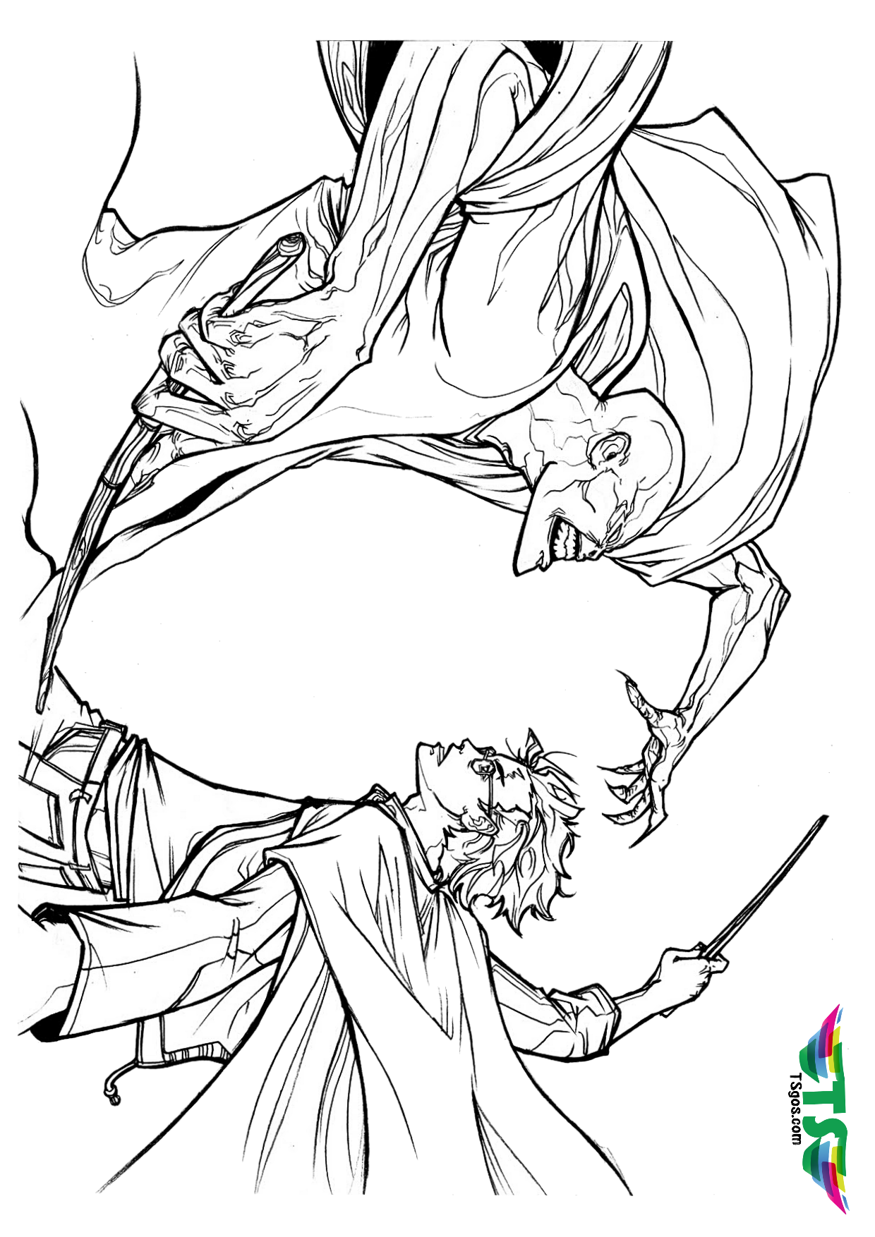 Harry Potter vs Voldermort coloring pages