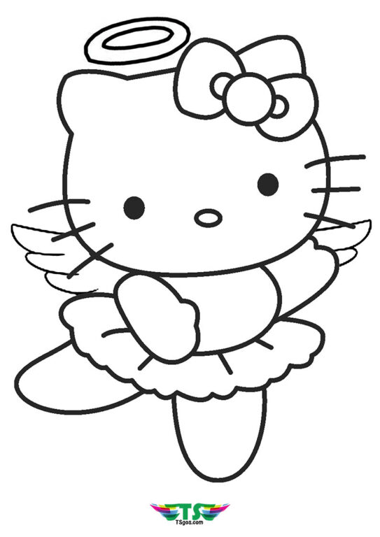 Hello Kitty Angel Coloring Page For Girls