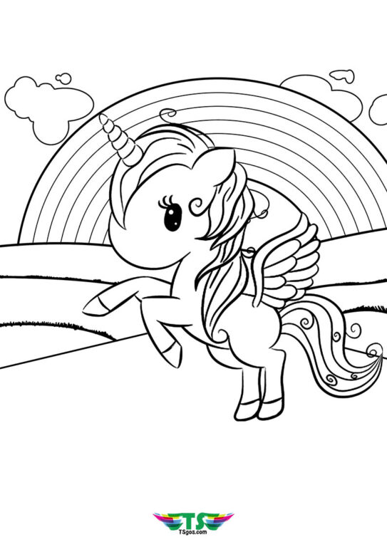 unicorn-over-the-rainbow-coloring-pages-543x768 Unicorn Over The Rainbow Coloring Page