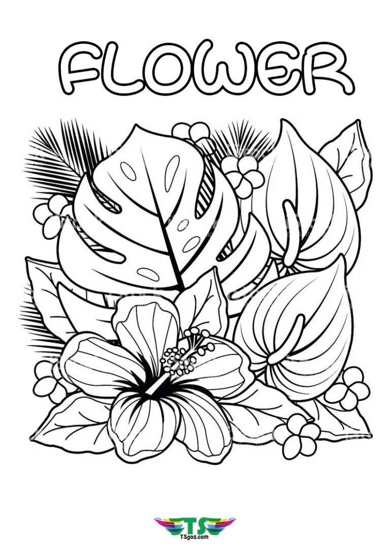 Free printable Beautiful flowers coloring page for kids - TSgos.com ...