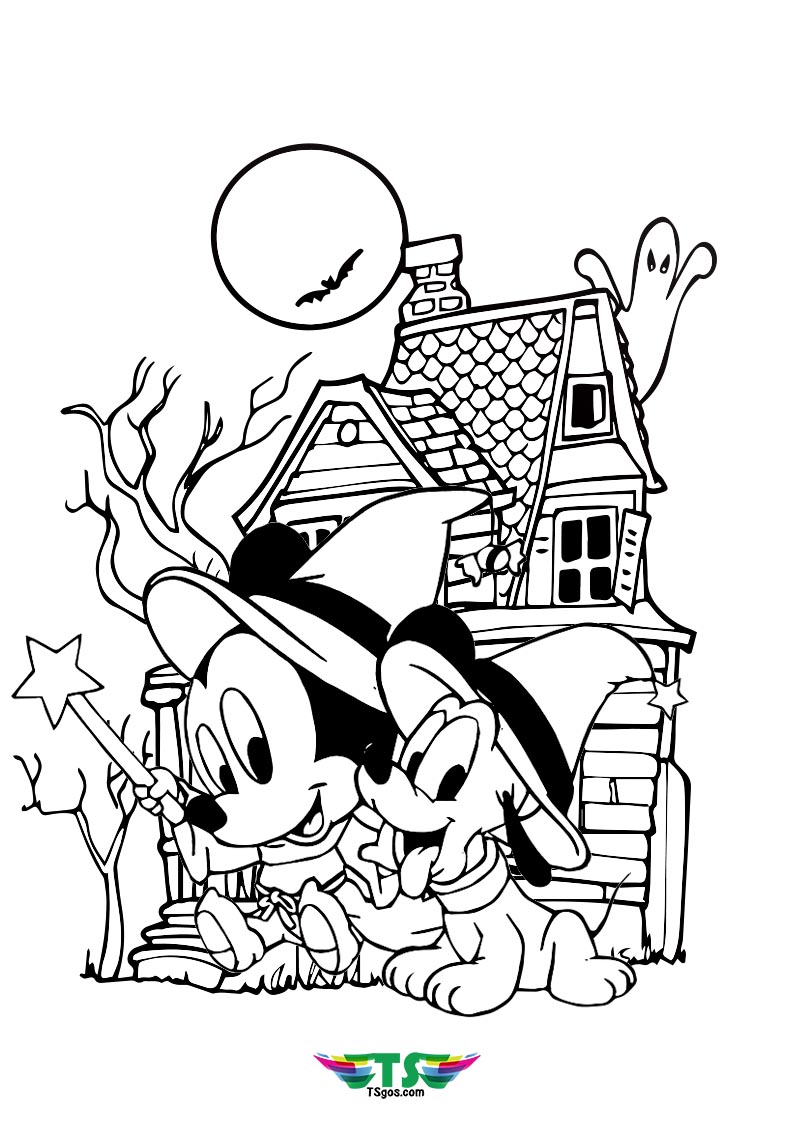 Disney Halloween Coloring Page For Kids