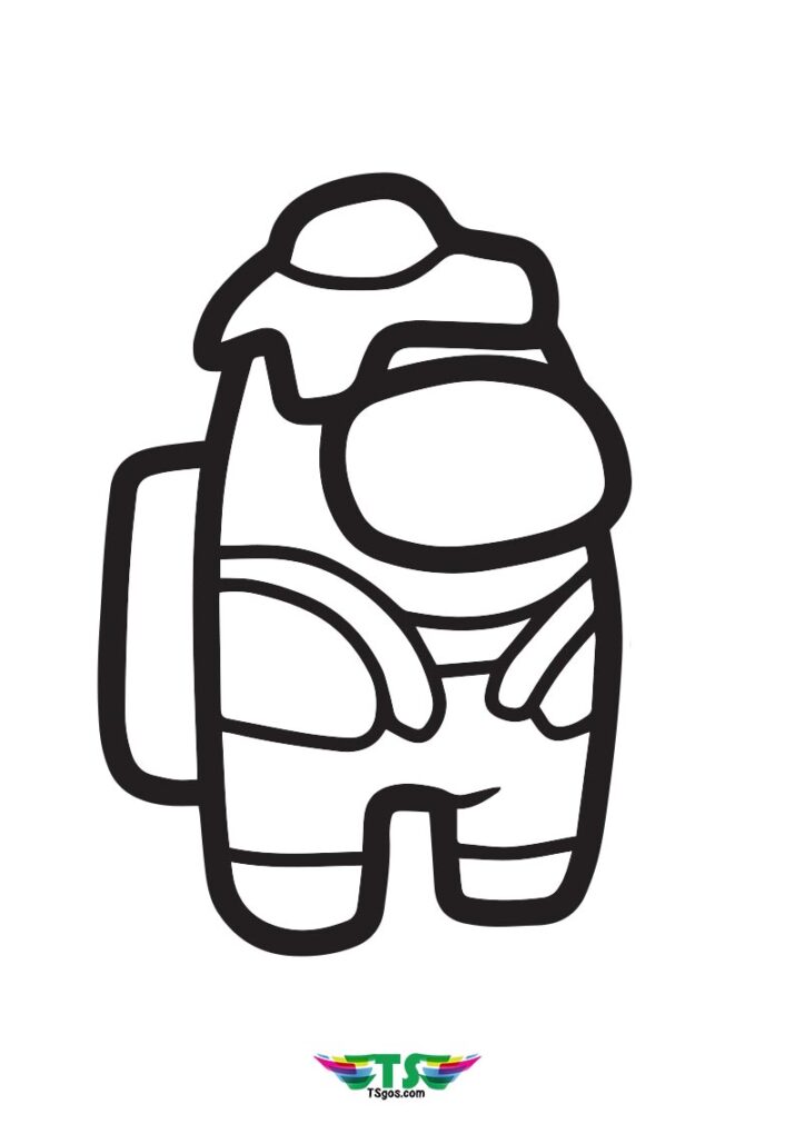 character among us coloring pages with hats