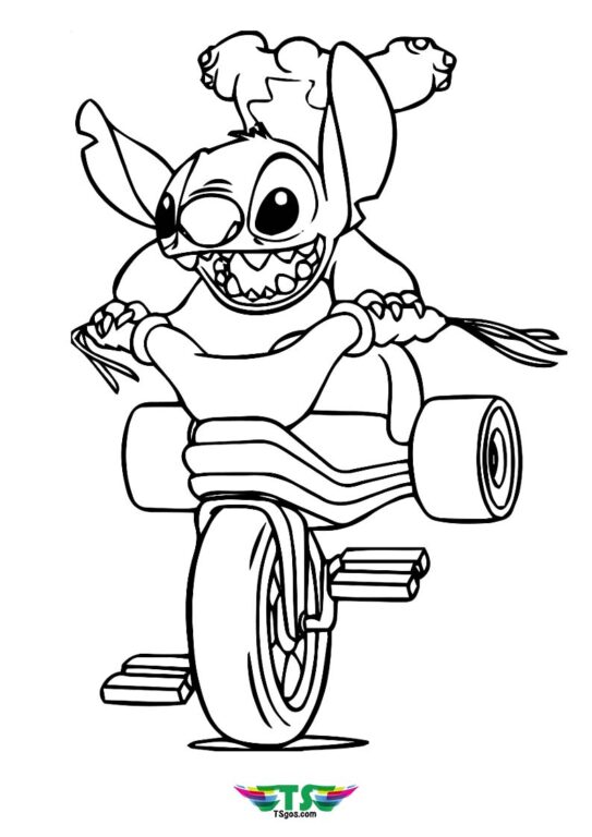Free Stitch Cartoon Coloring Pages For Kids