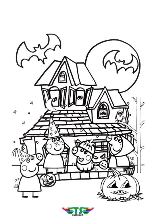 peppa-halloween-party-coloring-page-543x768 Peppa Halloween Party Coloring Page