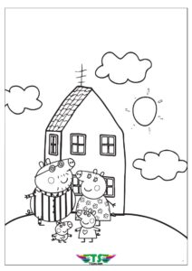 Peppa Pig Happy Family Coloring Page - Tsgos.com