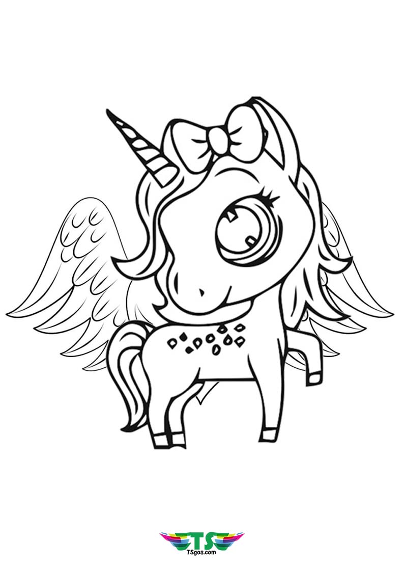 Best Flying Unicorn Coloring Page For Kids