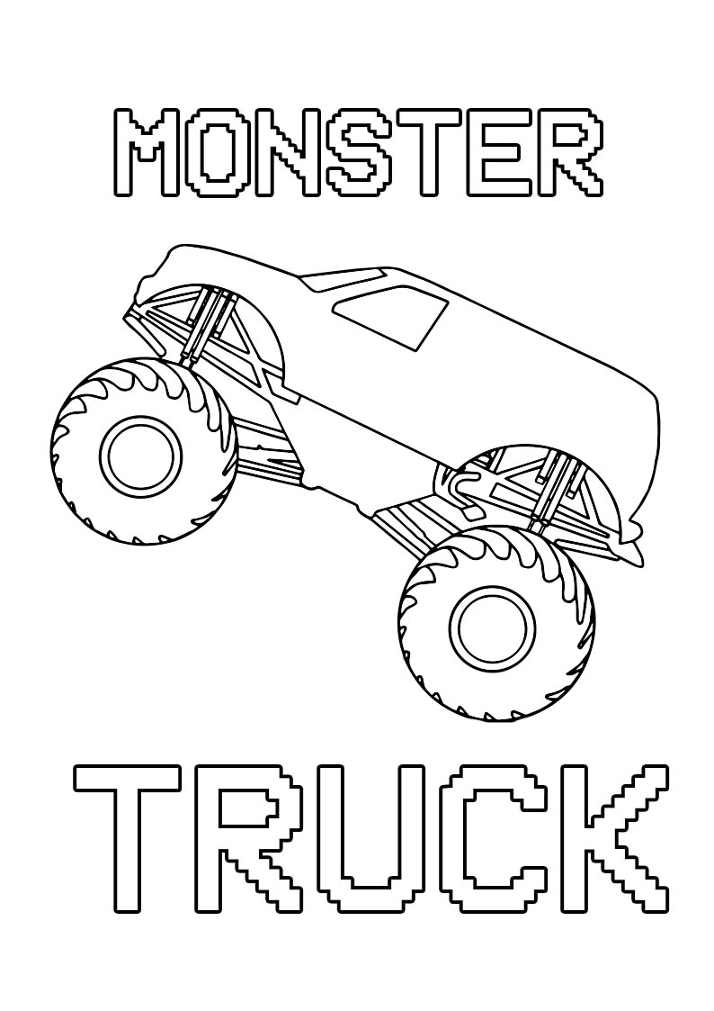 Free Printable Monster Truck Coloring Page Only For Kids Wallpaper