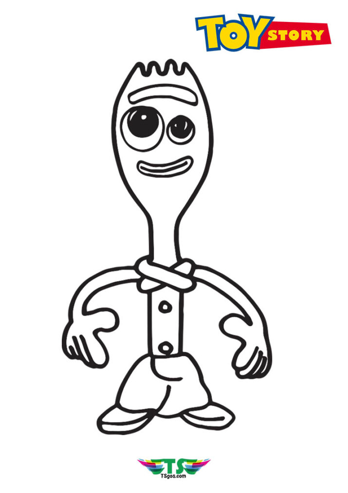 Funny Forky Toy Story Coloring Page For Kids