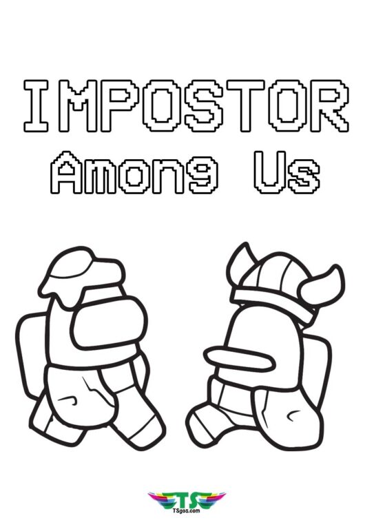 Impostor Fight Among Us Game Coloring Page