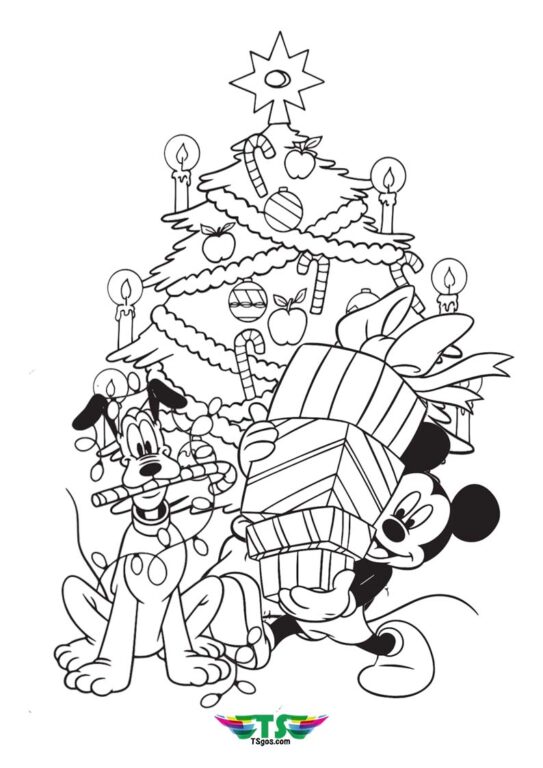 Pluto-and-Mickey-Disney-Christmas-Coloring-Pages-543x768 Pluto and Mickey Disney Christmas Coloring Pages