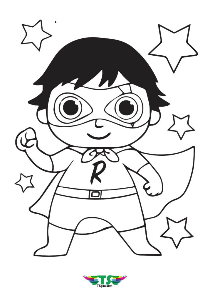 Ryan's World Superhero Coloring Pages