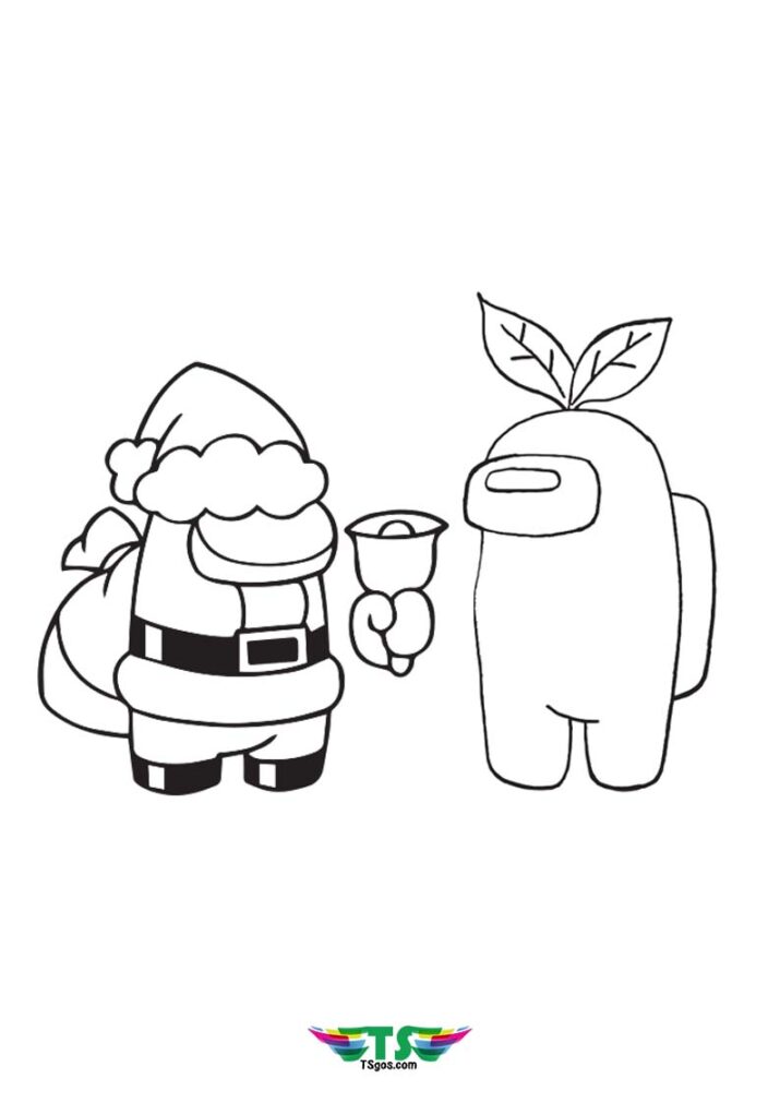 Santa Among Us Funny Character Game Coloring Page - TSgos.com