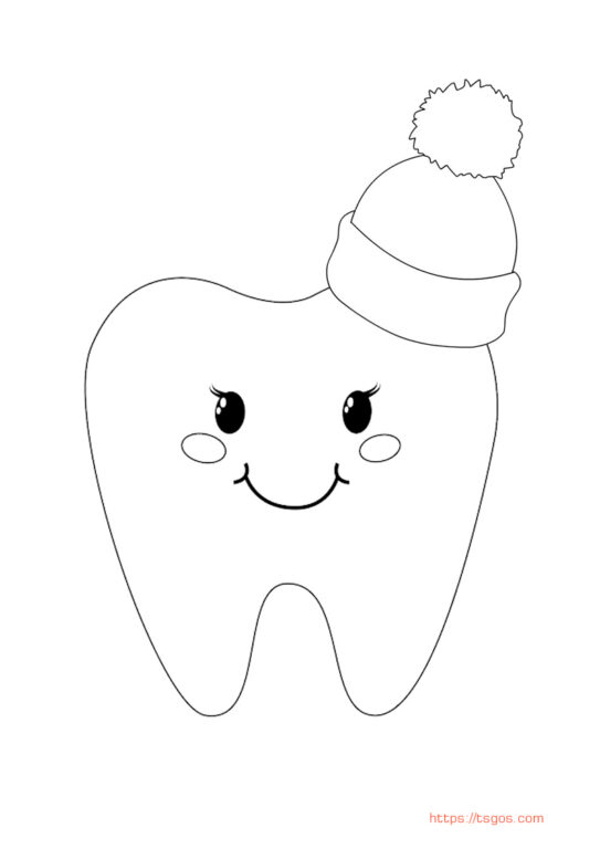 kawaii-tooth-coloring-page-for-kids-543x768 Kawaii Tooth Coloring Page For Kids