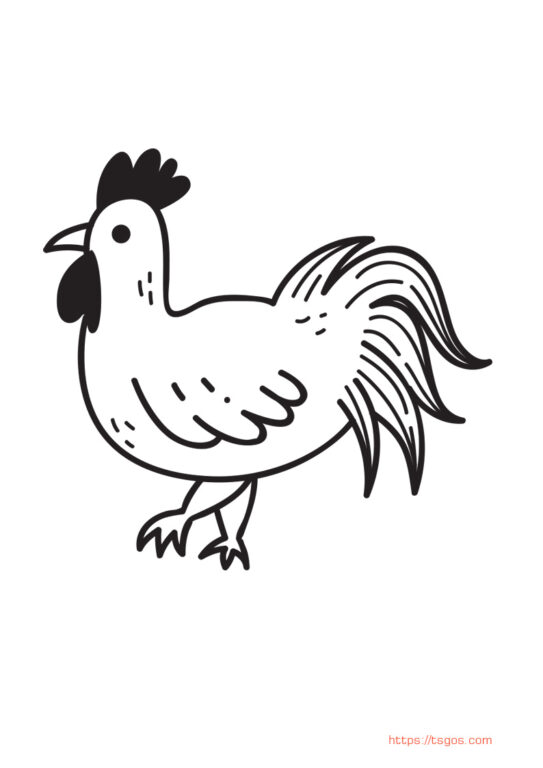 Kawaii Chicken coloring page for toddler