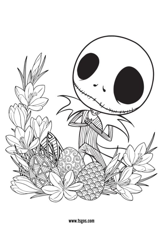 The Nightmare Before Christmas Happy Easter Coloring Page